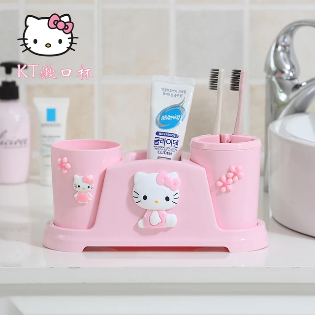 TAKARA TOMY Fashion Cartoon Hello Kitty Wash Cup Simple Mouth Cup Toothbrush Holder Set Couple Children Tooth Cup 1