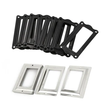 

20Pcs Drawer Cupboard Filing Cabinet Office Label Card Frame Holder - 10Pcs Silver & 10Pcs Black