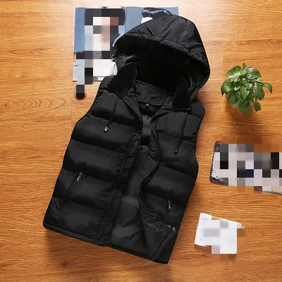 black 1 C1092 осень зима новая Корейская версия мужской модный Повседневный утолщенный жилет большого размера дешевая - Цвет: black 1