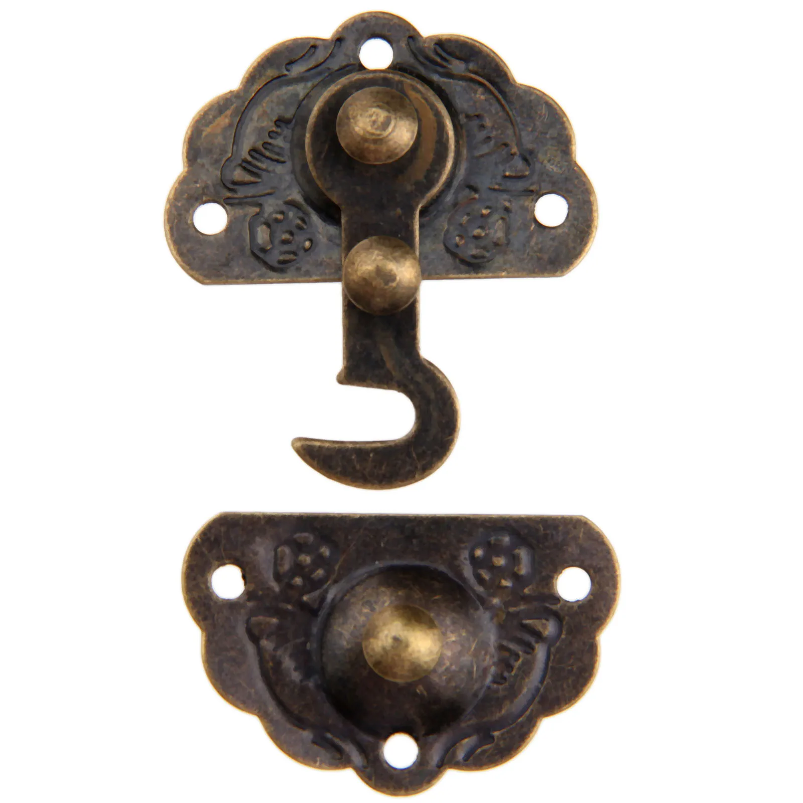 1pc Antique Bronze Box Latch Hasp Furniture Hardware Decorative Latch Wooden Jewelry Box Hasp Pad Chest Lock