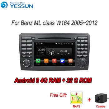 

YESSUN 2 din Android 8.0 4G RAM 8 core For Benz ML CLASS W164 2005~2012 Car Navigation GPS Multimedia Player Car head unit