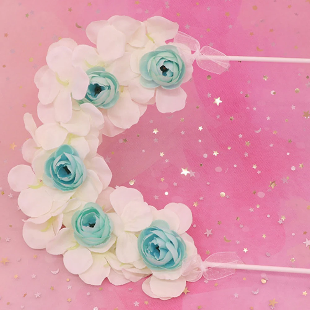 1 шт. романтическая ткань Топпер для торта Искусственный цветок розы Арка Топпер для торта DIY Украшение для свадебной вечеринки подходит для всех тем