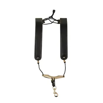 

Genuine Leather Saxophone Double Shoulder Neck Strap Cowhide Material Adjustable PXPF
