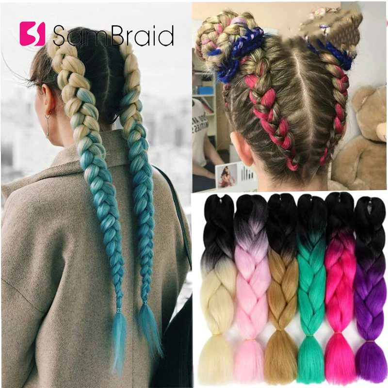 SAMBRAID 24 дюйма 100 г Zizi косички синтетические волосы для наращивания мягкие Yaki Jumbo