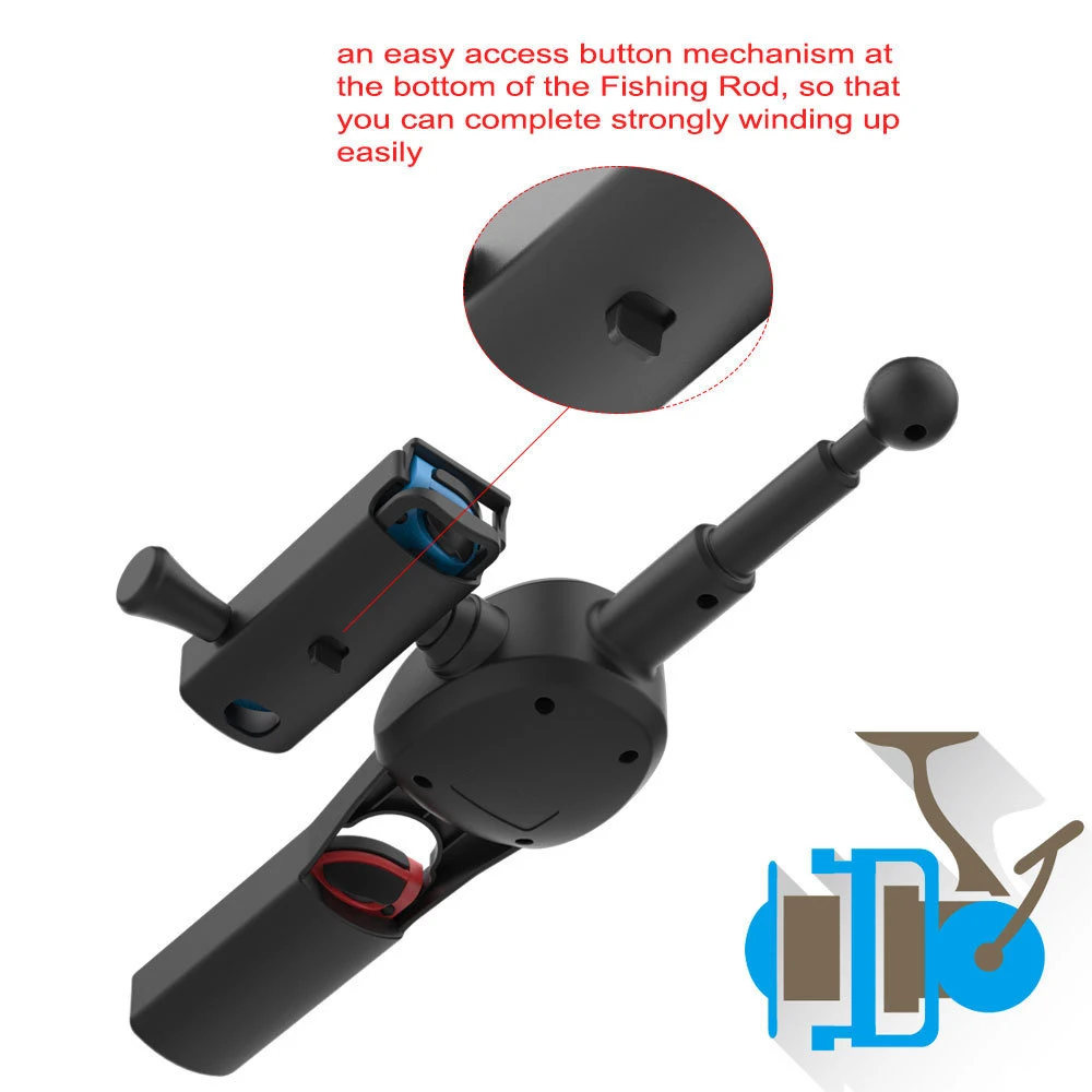 Fishing Game Kit Fishing Handle Rod For Switch JoyCon Spirits Easy Use Need to put your two Joy-con
