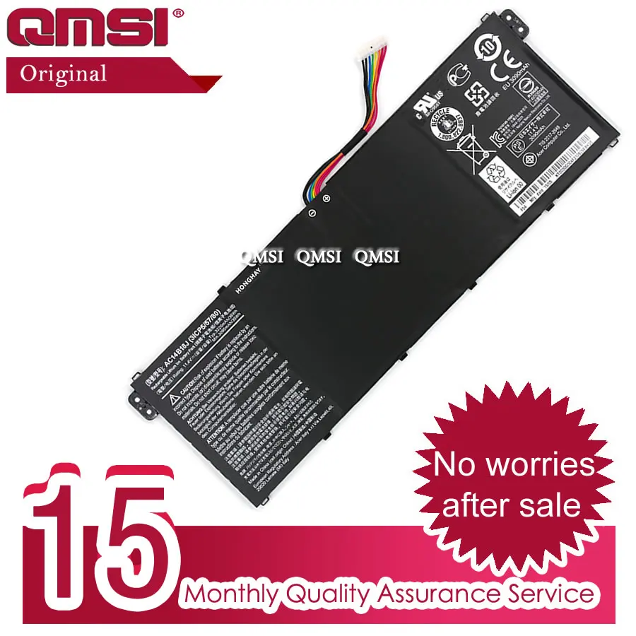 Оригинальный аккумулятор QMSI 11 4 в 36 Вт-ч AC14B18J/13J подходит для ноутбука Acer Aspire ES1-511/512