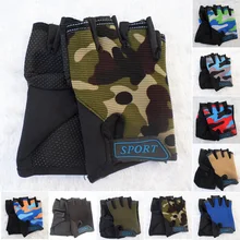 

1 Pair Half Finger Design Colorful Non Slip Bicycle Gloves Kids Cycling Glove Anti-slip Children Racing Glove For Outdoor Sports