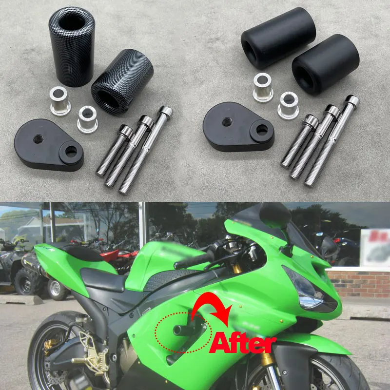 Zx6r Accessories No-Cut Frame Sliders For 2007-2008 Kawasaki Ninja