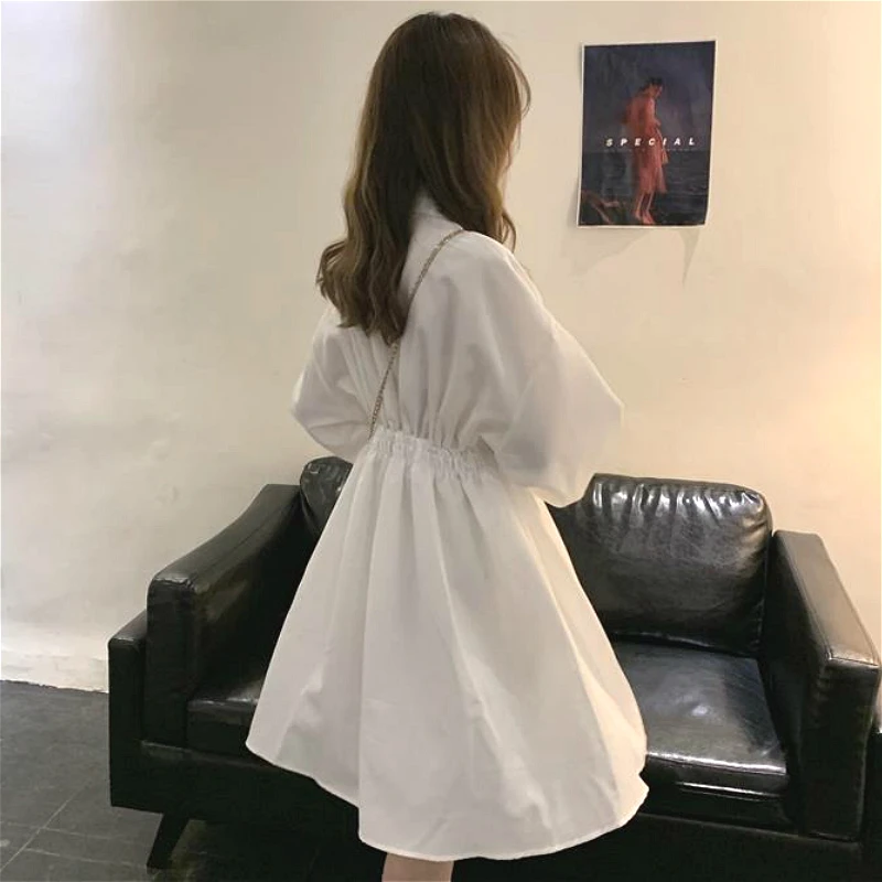 Dress Women Lovely Trendy College Style Korean Chic Lantern