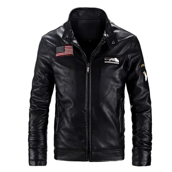 

Military Jackets Men Thick Warm Winter Jacket Men Bomber Jacket PU Motorcycle Leather Coats Size 5XL Clothes Windbreaker BLACK
