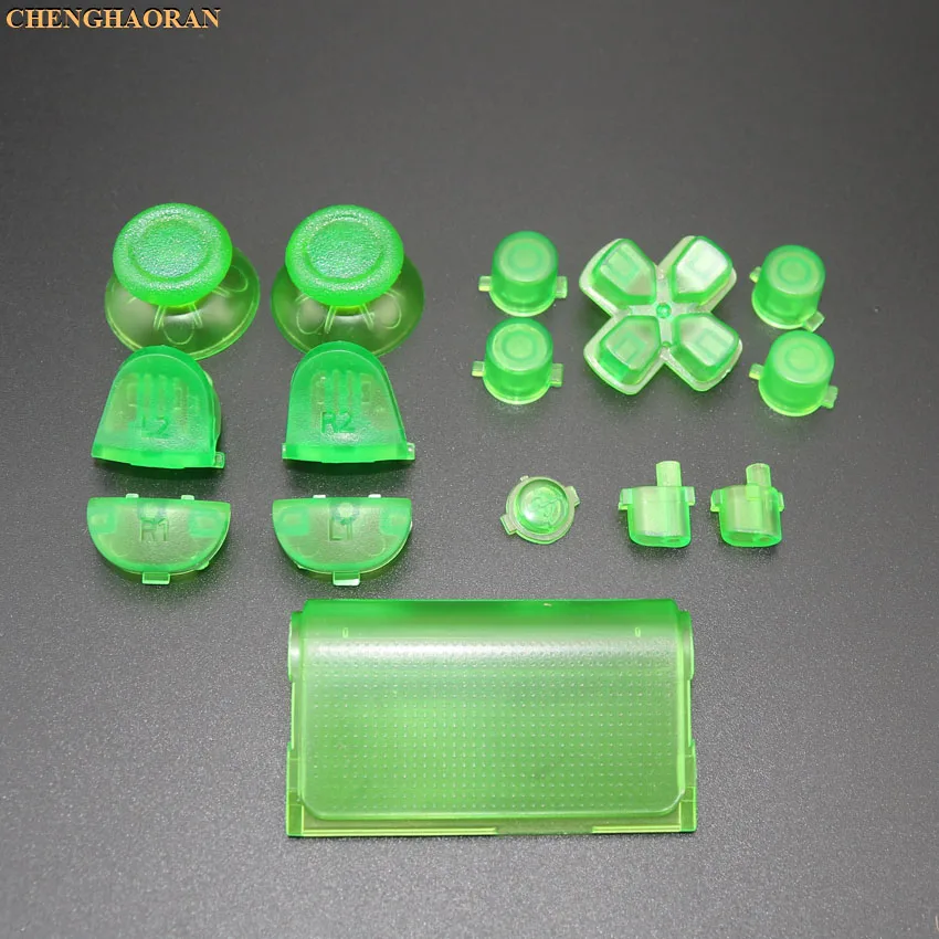 

Clear Green Full Button Replacement Mod Game Kit for Playstation 4 PS4 Controller 5 Colors Optional