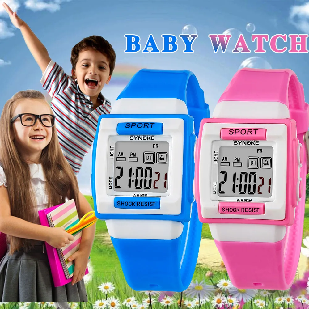 SYNOKE, детские наручные часы, водонепроницаемые, силиконовые, цифровые часы, Детская мода, светодиодный, спортивные часы для студентов, часы, часы, подарок