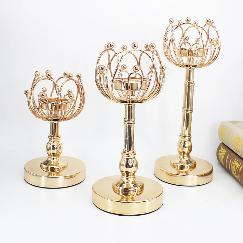 Single Candle Holder Delicate Candle Stand Center Table Candlestick Wedding Centerpiece Christmas Home Decoration