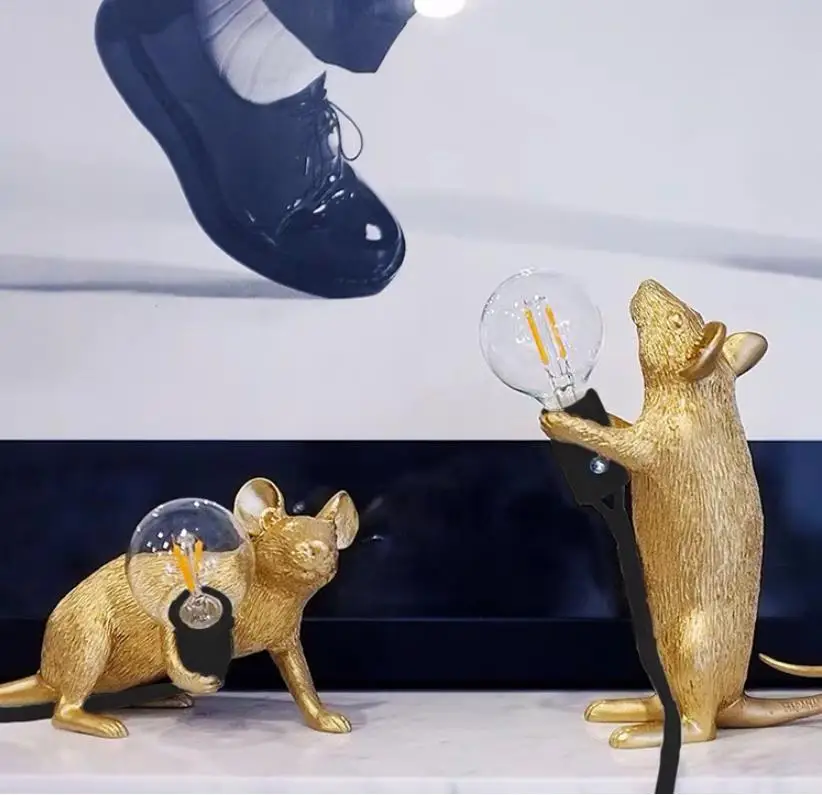

E12 Modern Resin Mouse Led Table Lamp Cute Animal Mouse Desk Lamp For Seletti LED Night Light For Kids' Room Decor Lighting