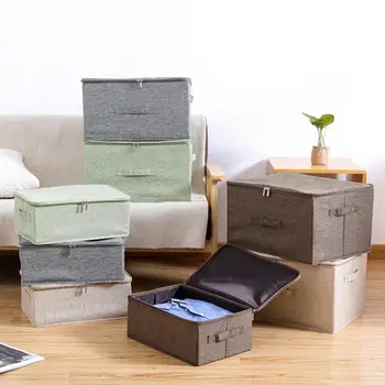 

Folding Storage Box Zipper Lid Clothes Underwear Cabinet Basket Holder Organizer
