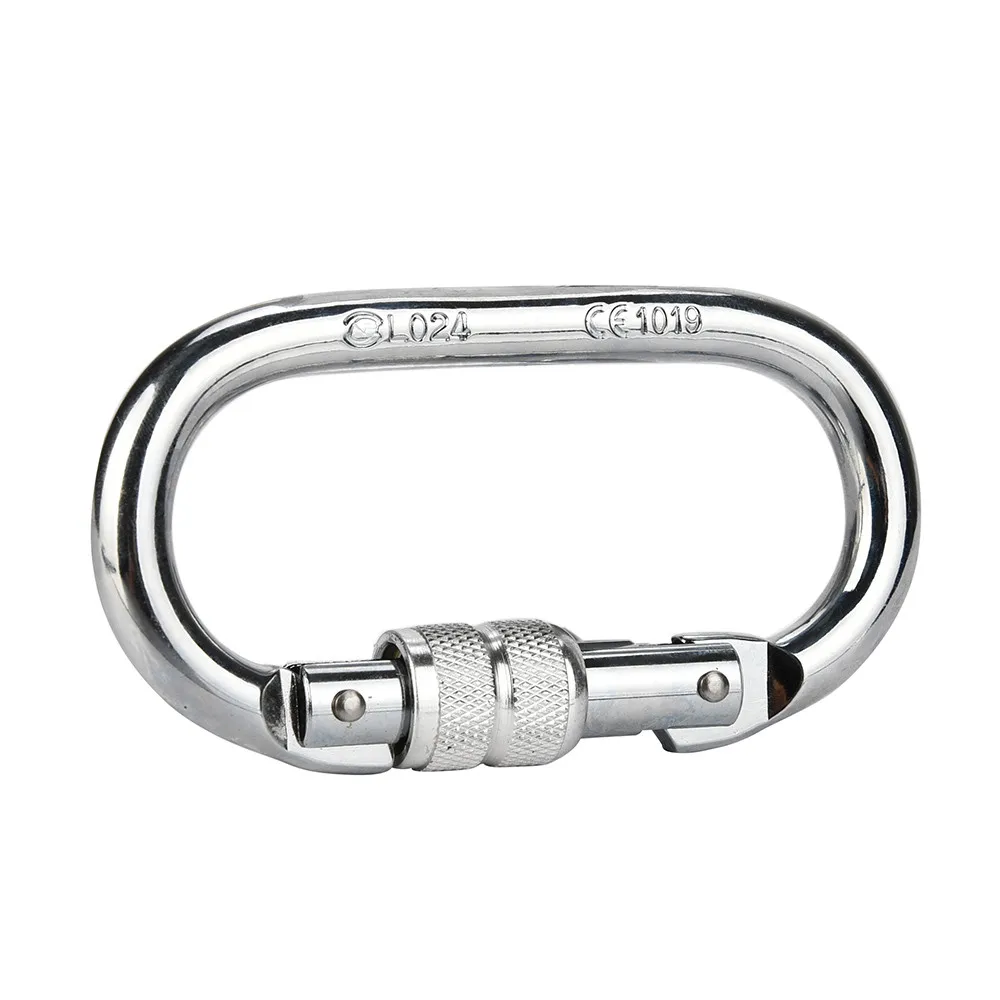 25KN Mountaineering Caving Rock Climbing Carabiner O Shaped Safety Master Screw Lock Buckle Escalade Equipement Dropship Z1016