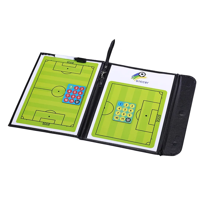 

Football Tactical Board Leather Folding Magnetic Instructor Strategy Board with Pen Tactical Command Board