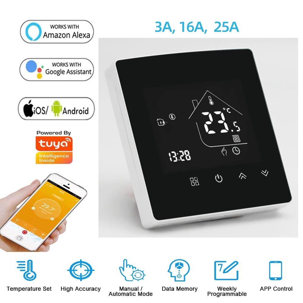 Voice-Remote-Control Gas-Boiler Tuya Heating-3a-16a New-Design Electric Smart-Wifi 25A