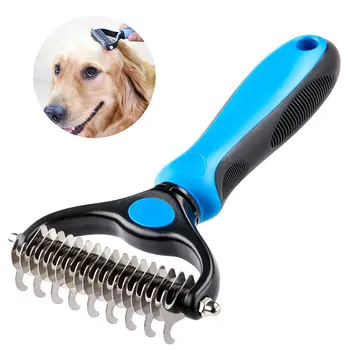 

Pet Fur knot Cutter Dog Grooming Shedding Tools Pet Cat Hair Removal Comb Brush Double sided Pet Products Metal blade