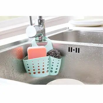 

Adjustable Sink Drain Rack Shelf Soap Sponge Silicone Storage Basket Bag Faucet Holder Racks Bathroom Sink Kitchen Accessories
