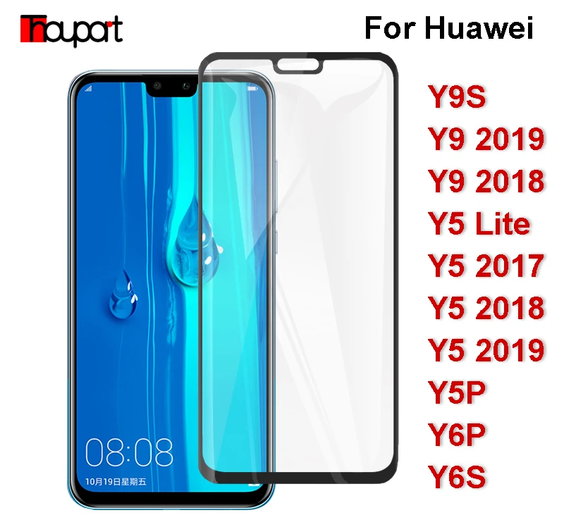 Закаленное стекло для Huawei Y9 Prime 2019 Y5 Lite Y9S Y6S Y5P Y6P 2020 полная Защита экрана 2018