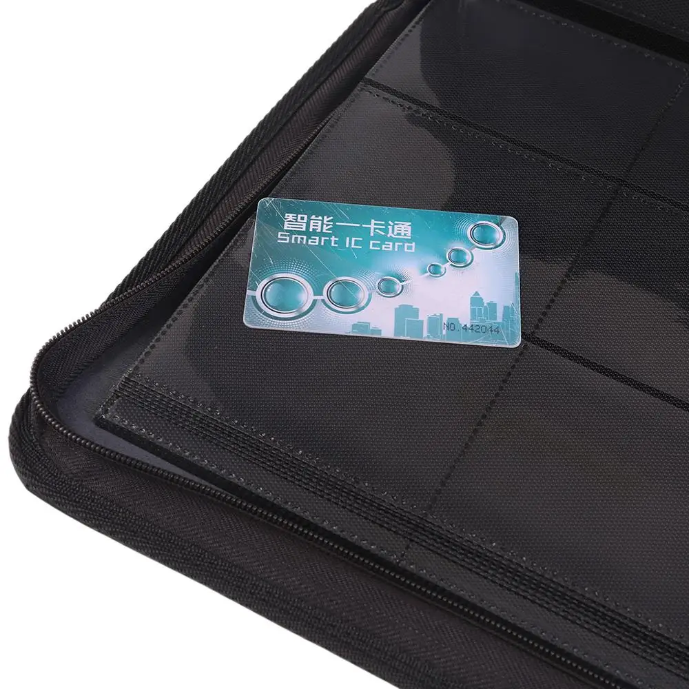 

360 Pockets Trading Card Sleeves Side Loading Pocket Binder Album Pages Card Collector PU Leather with Zipper 20 Pages in Total