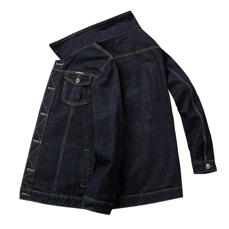 

Plus size 8XL 7XL 019 New Arrival Denim Jacket Men Washed Cowboy Stand Collar Hip Hop Ripped Street Designer Men Jeans Coat