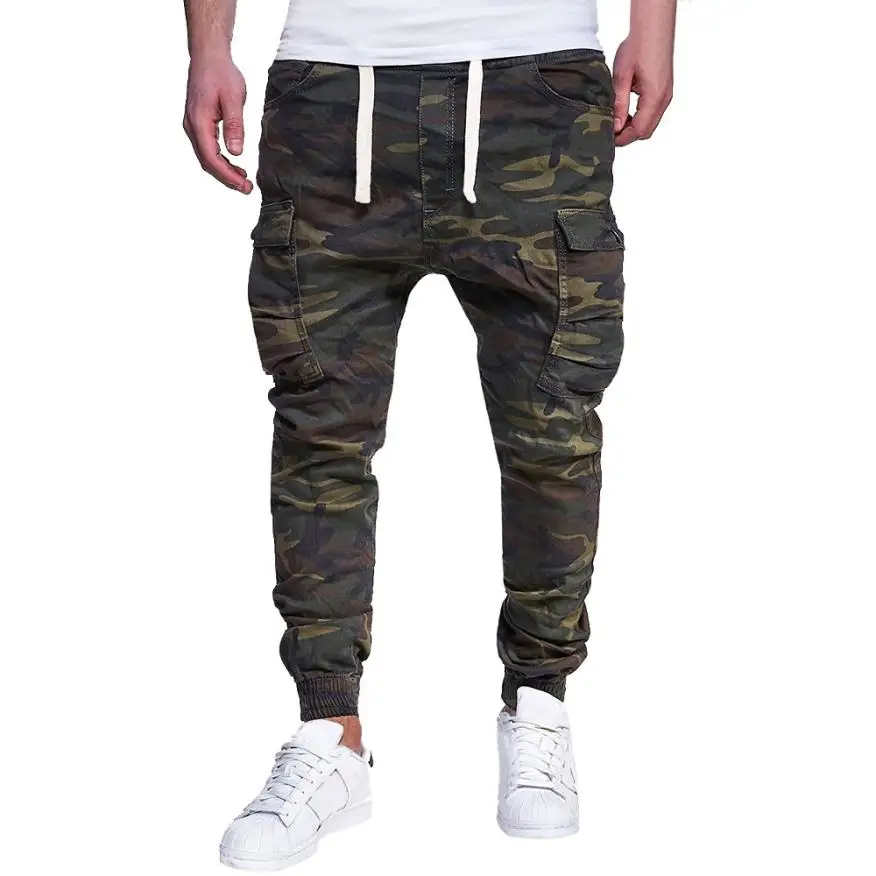 Army Green Мужские популярные повседневные камуфляжные штаны качественные эластичные удобные большие размеры M-4XL - Цвет: Army Green