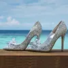 2022 New Rhinestone High Heels Cinderella Shoes Women Pumps Pointed toe Woman Crystal Party Wedding Shoes 5cm/7cm/9cm heels ► Photo 2/6