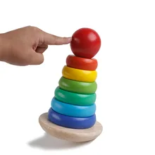 Children'S Educational Toy Rainbow Tower Circle Jenga Stack-up Tumbler Toy