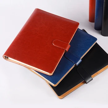 

Business B5 Notebook Creative Diary PU Leather Memo Daily Notepad Card Coins Pen Holder with Strap for Meeting Travel(Brown)