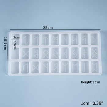 

Crystal Epoxy Resin Mold Energy Symbol Runes Letter Word Model Mirror DIY Mould 634D