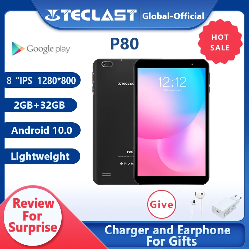 Teclast P80 8 дюймов планшет Планшеты ПК 1280*800 IPS Android 10 0 Quad core 2 Гб Оперативная память 32GB Встроенная двойной Камера