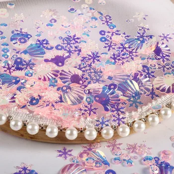 

Iridescent Dreamy Pink Glitter and Sequin Assortment Assorted Confetti Sprinkles Glittery for Resin Craft Jewelry Findings