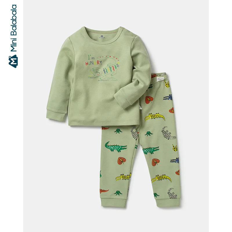 Goedkoop Minibalabala Kinderen home service jongen kleding set 2019 winter nieuwe kinderkleding jongens baby warm pyjama