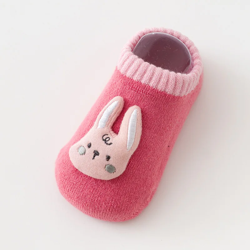 Baby Boys Girls Low Cut Floor Socks Ankle Winter Thicken Cotton Rubber