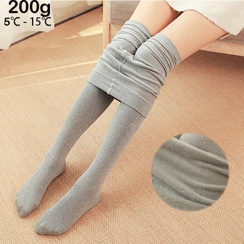 

Autumn Winter Warm Soft Velvet Pantyhose Cotton Solid Tights High Elastic Cashmere Light Grey Dark Grey Skinny Pants Underwear