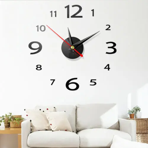 Новые часы настенные часы Horloge 3d Diy акриловые зеркальные наклейки украшение дома гостиная кварцевые иглы - Цвет: A