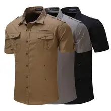 Cotton Solid Short Sleeve Shirts Work Shirt For Male Plus Size Lapel Shirt Short Sleeve Male Camisa Home Leisure Shirt#xin