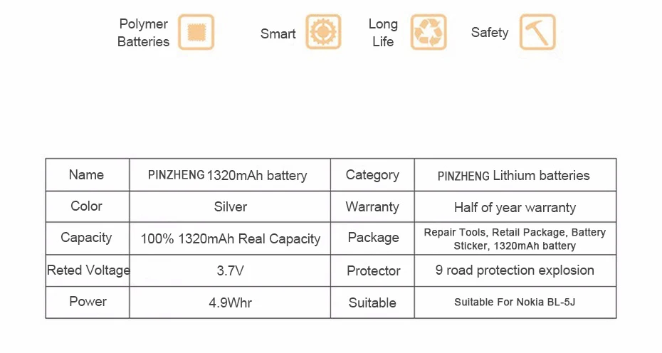 PINZHENG BL-5J телефон Батарея для Nokia BL 5J BL-5J BL5J 5230 5232 5800 5900 C3 X6 Замена BL 5J Батарея