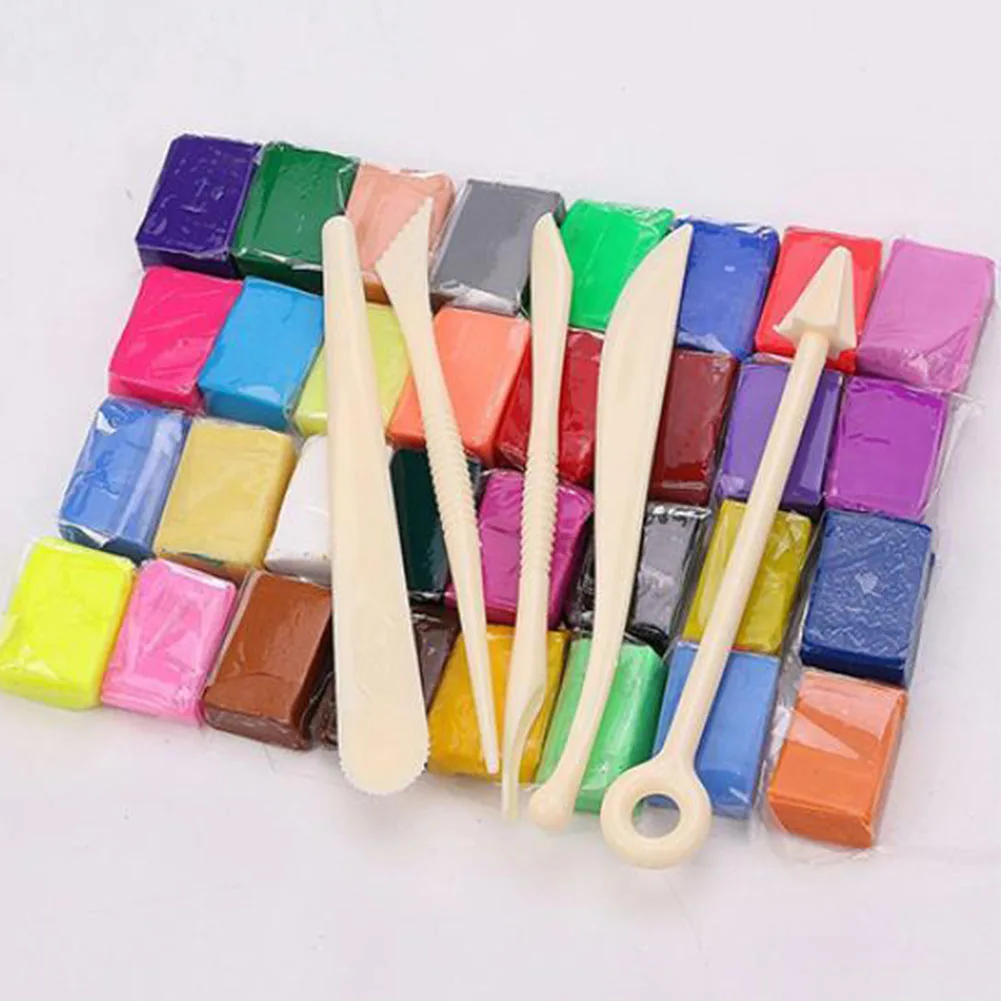 Горячая продажа 5 инструментов + 32 цвета Выпекание в печи Полимерная глина блок моделирования Литье инструмент для полимерной глины набор