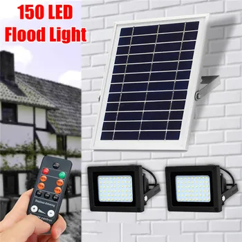 

2PCS 20W LED Solar Flood Light with Remote Control+Light Sensor Solar Light Super Bright IP65 Waterproof IP65 Outdoor Floodlight