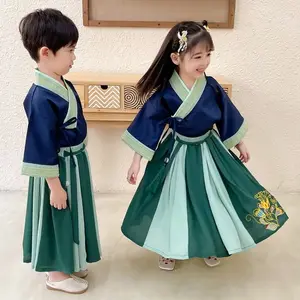 Children Hanfu Autumn Costume National Performance Ancient Costume Chinese Style Embroidery Two-piece Set