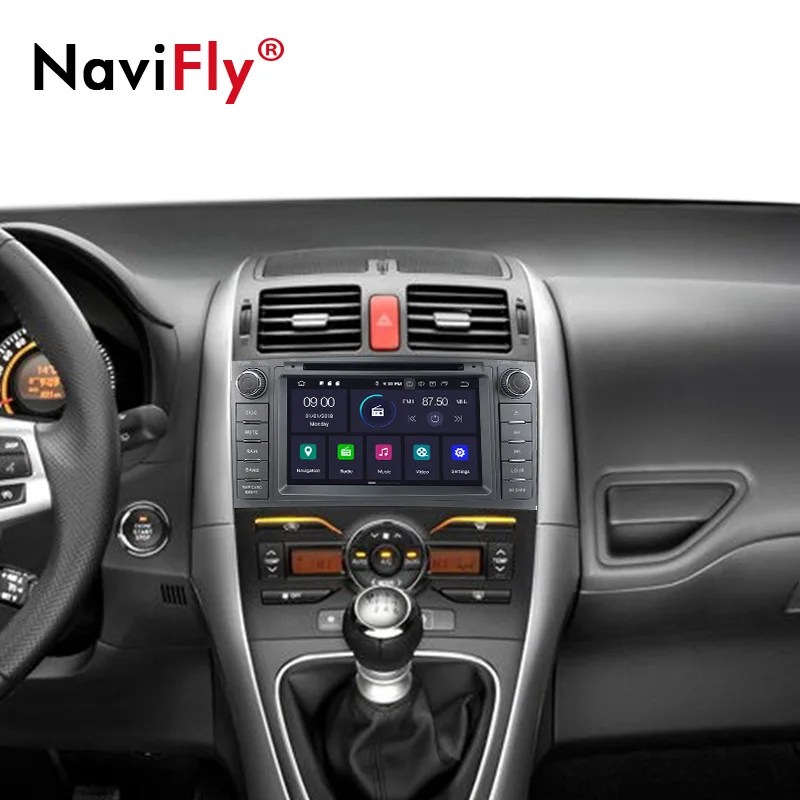 NaviFly 4+ 64G Android9.0 автомобиля dvd-радио GPS навигация для Toyota AURIS 2006 2007 2008 2009 2010 2011 multimedai плеер WI-FI RDS