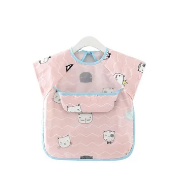 

In the summer of 2020 the new thin waterproof model of children's overall cotton short sleeve wear their babies eat clothes apro