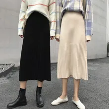 Сцена съемки видео# qiu dong хан издание шикарный ветер высокой талии Джокер трикотажные юбки плиссированные юбки