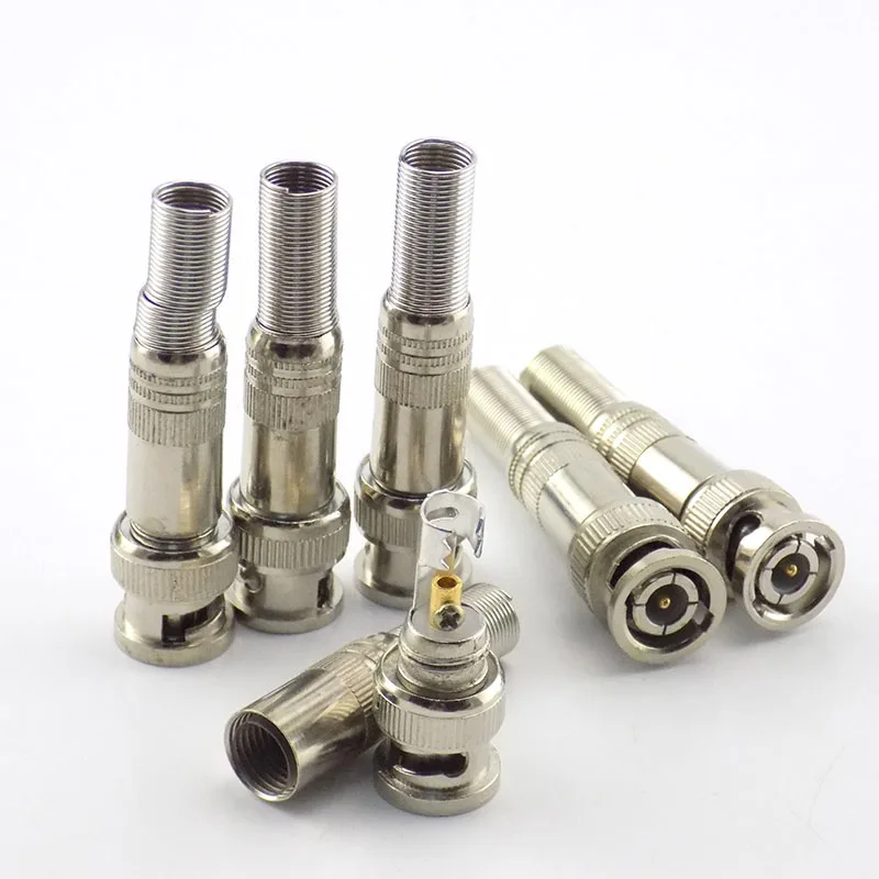 

2/10pcs BNC male Connector Jack Coaxial RG59 Twist Spring Adapter Twist-on BNC Male CCTV video Camera Accessories K15