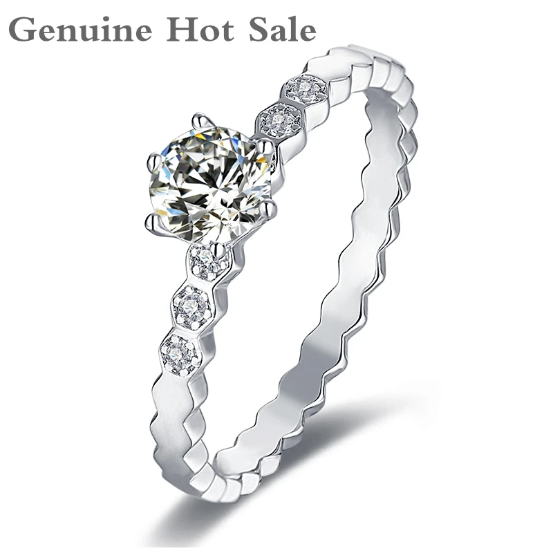 

925 Sterling Silver Moissanite Ring 0.5ct 5.0mm D Color Wedding Party Rings Love Token Women Girlfriend Courtship Gifts
