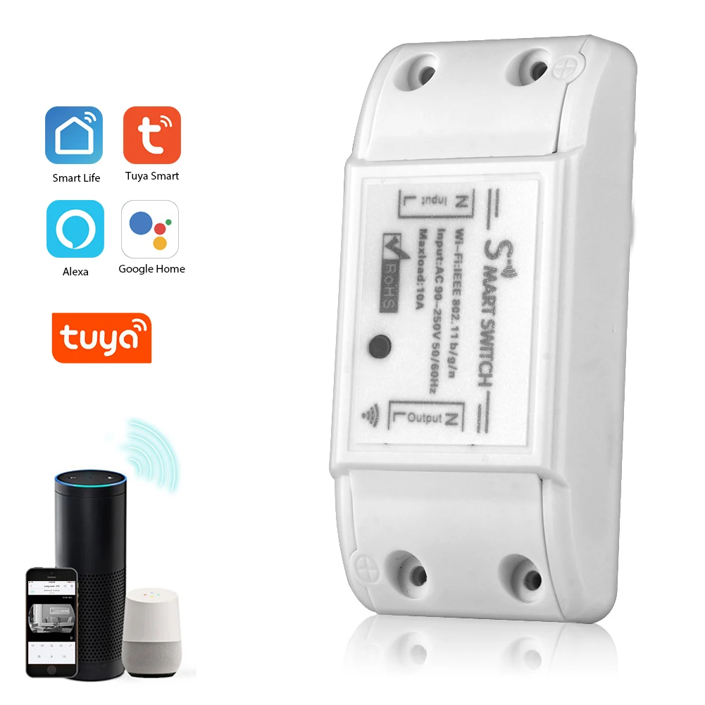 20 шт. умный переключатель Wi-Fi реле Tuya Smart Life приложение работает с Google Home Alexa IFTTT умный дом Модуль Автоматизации