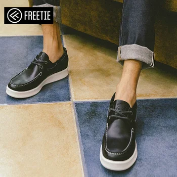 

mijia FREETIE Men Genuine Leather Driving Shoes Retro Fashion Docksides Boat Shoes Classic Men Designer Flat Shoes for xiaomi mi